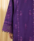 Women's Unstitched Fine Cotton Satin Embroidered Purple 3 Piece Suit